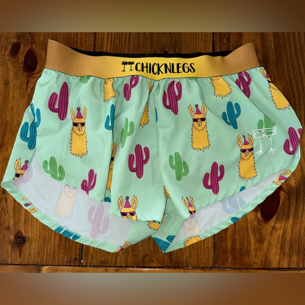 ChicknLegs Llama Cactus Running Shorts women’s size XL